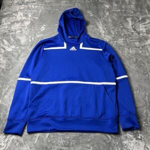 Adidas Hoodie Men XL Royal Blue Team Drawstring Hooded Sweatshirt‎ Pullover